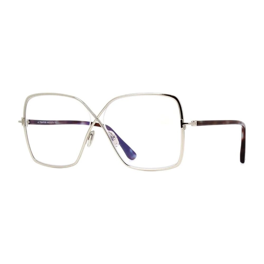 NEW TOM FORD EYEGLASSES SILVER WOMEN SQUARE EYEWEAR